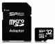 Карта MicroSDHC 32 Gb Silicon Power SP032GBSTH010V10 (Class 10, с адаптером SD)