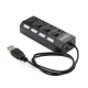 Разветвитель USB - хаб на 4 порта активный Gembird UHB-U2P4-02 (БП 1А, USB2.0, выключатели на каждый порт)