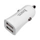 Адаптер питания USB автомобильный Hoco Z12 (5V, 2,4A, 2xUSB, белый) от прикуривателя 12В