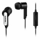 Наушники с микрофоном Philips SHE1405BK черный (внутриканальные, с 4-х конт Jack для телефонов и ноутбуков)