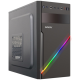 Корпус MiniTower Ginzzu D400 (mATX, RGB подсветка, без БП) черный