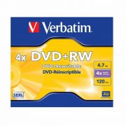  DVD+RW 4,7Gb,   1 . Jewel Verbatim