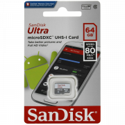  MicroSDXC  64 Gb Sandisk Ultra 80 SDSQUNS-064G-GN3MN (Class 10,  80 /,   SD)