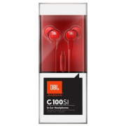 Наушники с микрофоном  JBL C100SI RED красный (внутриканальные, с 4-х конт Jack для телефонов и ноутбуков)