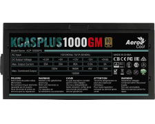   1000W Aerocool KCAS PLUS 1000GM 80+ gold (FAN120) (24+8+4+4pin) (6xIDE,10xSATA,6x8(6)pin(VGA), ) (Cable Management)
