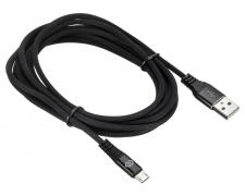 Кабель USB - micro USB [3.0 м] Digma (Плетеный, 2A) (MICROUSB-3M-BRAIDED-BLK) черный